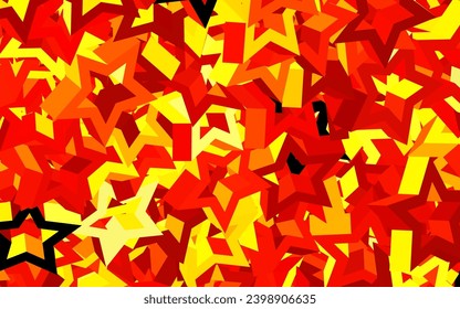 Dark Red, Yellow vector template with sky stars. Modern geometrical abstract illustration with stars. Best design for your ad, poster, banner.