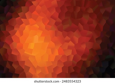 Dark Red, Yellow vector template in hexagonal style. Illustration with set of colorful hexagons. New template for your brand book.