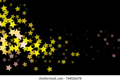 Dark Red, Yellow vector template with sky stars. Glitter abstract illustration with colored stars. Best design for your ad, poster, banner.