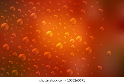 Dark Red, Yellow vector texture with disks. Glitter abstract illustration with blurred drops of rain. The pattern can be used for aqua ad, booklets.