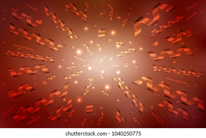 Dark Red, Yellow vector texture with birthday confetti. Glitter abstract illustration with colorful confetti, ribbons. New design for ad, poster, banner of your Party.