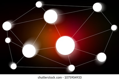 Dark Red, Yellow vector texture with disks, lines. Illustration with set of colorful abstract circles and lines. Completely new template for your brand book.