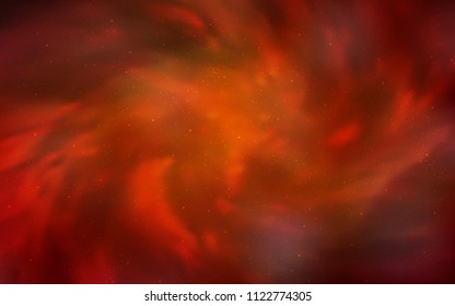 Dark Red, Yellow vector texture with milky way stars. Shining illustration with sky stars on abstract template. Best design for your ad, poster, banner.