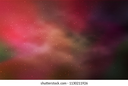 Dark Red, Yellow vector texture with milky way stars. Shining illustration with sky stars on abstract template. Pattern for futuristic ad, booklets.