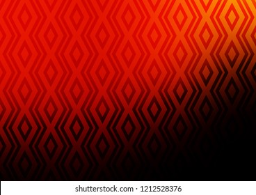 Dark Red, Yellow vector texture with lines, rhombuses. Shining colorful illustration with lines, rectangles. Best design for your ad, poster, banner.