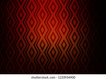 Dark Red, Yellow vector texture with lines, rhombuses. Colorful lines, squares on abstract background with gradient. Smart design for your business advert.