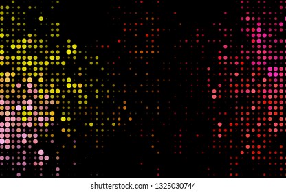 Dark Red, Yellow vector texture with disks. Modern abstract illustration with colorful water drops. Template for your brand book.