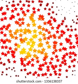 Dark Red, Yellow vector texture with beautiful stars. Colorful illustration in abstract style with gradient stars. Best design for your ad, poster, banner.