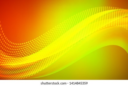 Dark Red, Yellow vector texture with disks, lines. Glitter abstract illustration with connection of triangle structure. Pattern for futuristic ad, booklets.