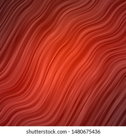 Dark Red, Yellow vector texture with circular arc. Colorful geometric sample with gradient curves.  Design for your business promotion.