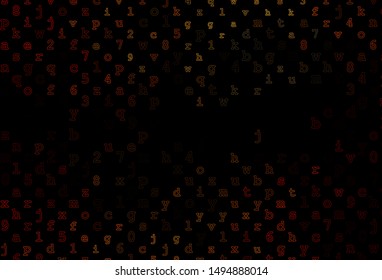Dark Red, Yellow vector texture with ABC characters. Abstract illustration with colored latin alphabet. The pattern can be used as ads, poster, banner for books.