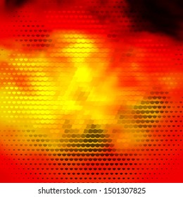 Dark Red, Yellow vector texture with circles. Colorful illustration with gradient dots in nature style. Design for your commercials.