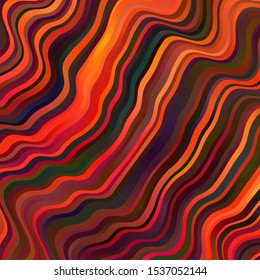 Dark Red, Yellow vector texture with curves. Abstract illustration with bandy gradient lines. Template for your UI design.