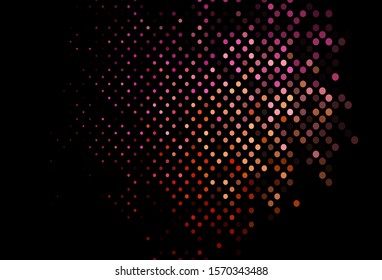 Dark Red, Yellow vector texture with disks. Blurred bubbles on abstract background with colorful gradient. Design for posters, banners.