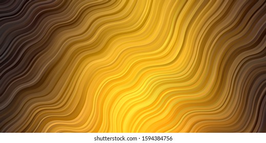 Dark Red, Yellow vector texture with circular arc. Colorful illustration with curved lines. Pattern for booklets, leaflets.
