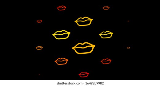 Dark Red, Yellow vector texture with women's rights symbols. Colorful feminism symbols with a gradient in modern style. Design for International Women’s Day.
