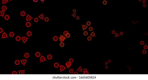 Dunkelrot, gelbe Vektorillustration mit religiösen Symbolen. Abstrakte Illustration mit gotischen Farbverlauf-Formen. Bestes Design-halloween-Events.