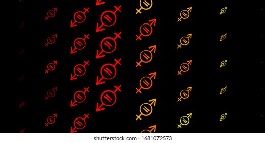 Dark Red, Yellow vector texture with women's rights symbols. Abstract illustration with a depiction of women's power. Best design to show the power of women.