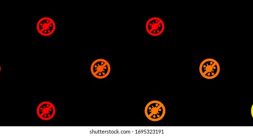 Dark Red, Yellow vector texture with disease symbols. Colorful  gradient illness symbols in simple abstract style. Simple design against epidemic information.