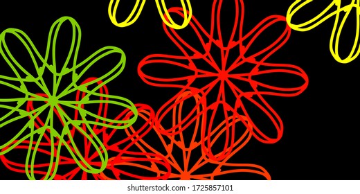 Dark Red, Yellow vector texture with memphis shapes. Colorful illustration with simple gradient shapes. Modern design for your ads.