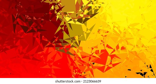 Dark Red, Yellow vector texture with random triangles. Magnificent abstract illustration with triangular shapes , forms. Design for your wallpapers.