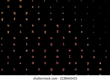 Dark red, yellow vector texture with ABC characters. Abstract illustration with colored latin alphabet. The pattern can be used for school, grammar websites.