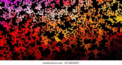 Dark red, yellow vector texture with memphis shapes. Colorful abstract forms with gradient in simple style. Smart design for your business.