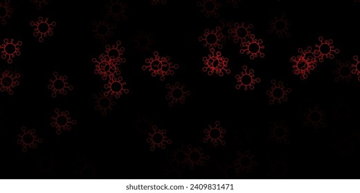 Dark red, yellow vector texture with disease symbols. Abstract illustration with biological gradient shapes. Best design for quarantine events.