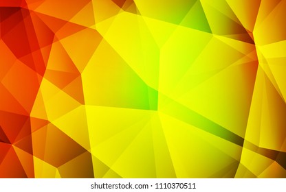 Dark Red, Yellow vector triangle mosaic cover. Creative illustration in halftone style with triangles. A new texture for your web site.