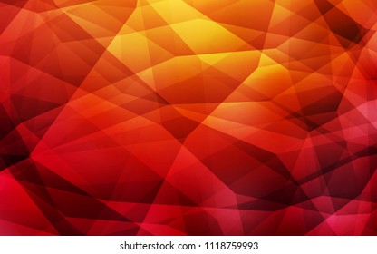 Dark Red, Yellow vector triangle mosaic texture. Shining polygonal illustration, which consist of triangles. Brand new design for your business.