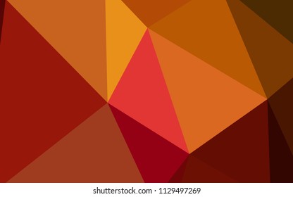 Dark Red, Yellow vector triangle mosaic cover. Shining polygonal illustration, which consist of triangles. Template for cell phone's backgrounds.