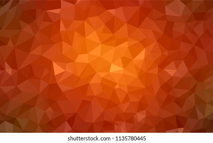 Dark Red, Yellow vector triangle mosaic cover. Creative geometric illustration in Origami style with gradient. A completely new design for your leaflet.