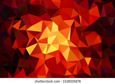 Dark Red, Yellow vector triangle mosaic template. Glitter abstract illustration with an elegant triangles. Best triangular design for your business.