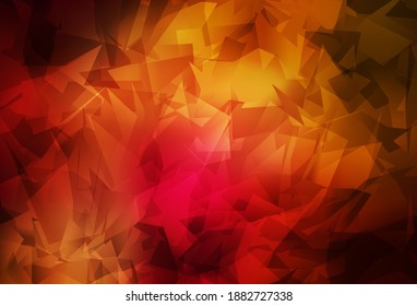 Dark Red, Yellow vector triangle mosaic template. A sample with polygonal shapes. Best triangular design for your business.
