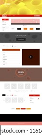 Dark Red, Yellow vector ui ux kit with lines, ovals. Colorful illustration in abstract memphis style with gradient. This sample is for your website.