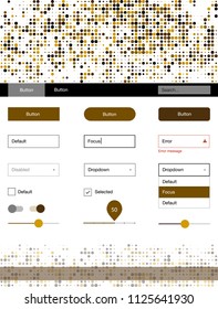 Dark Red, Yellow vector wireframe kit with dots. Beautiful ui ux kit with colorful dots in its header. Beautiful layout for websites, landing pages.