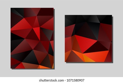Dark Red, Yellowvector cover for Envelopes. Booklet with textbox on colorful abstract background. Pattern can be used as a template for calendars.