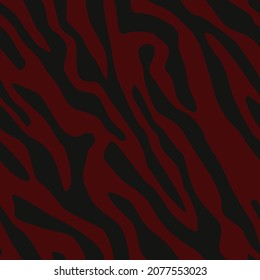 dark red zebra skin vector print. seamless pattern for clothing or print