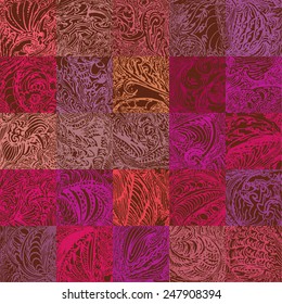 Dark reddish color rustic patchwork texture