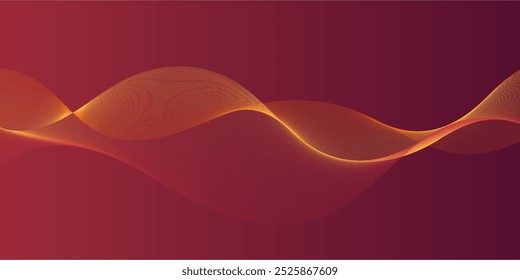 A dark reddish-purple background with flowing, light orange lines.