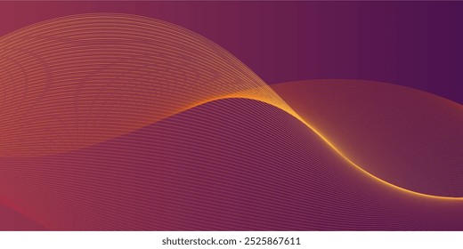 A dark reddish-purple background with flowing, light orange lines.