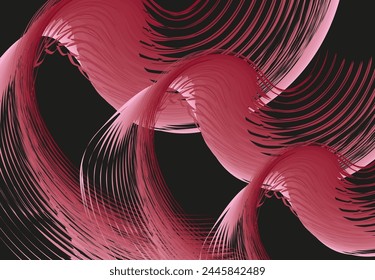 Dark red-pink-black wavy backdrop for interiors or fabrics. Vibrant liquid backdrop for business concepts, textiles, dynamic posters, wallpapers, scrapbooking, prints, fashion trends, tiles, etc.