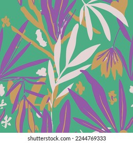 Vector De Elemento De Árbol Simple Y Repetitivo Oscuro. Fondo de escritorio de las líneas de monastera de primavera tropical continua de gradiente. Diseño De Ilustración De Follaje De Resumen Repetido Amarillo.