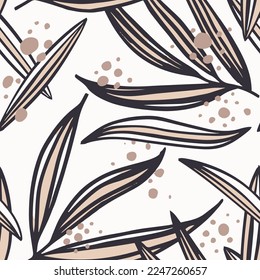 Dark Repetitive Nature Natural Tree Fabrics Background. Purple Repeated Decoration Spring Hawaiian Set Pattern. Bright Continuous Creative Beach Style Print.