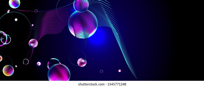 Dark retro futuristic art neon abstraction background cosmos new art 3d starry sky