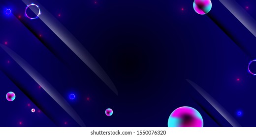 Dark retro futuristic art neon abstraction background cosmos new art 3d starry sky glowing galaxy