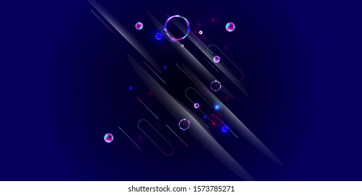 Dark retro futuristic art neon abstraction background cosmos new art 3d starry sky glowing galaxy