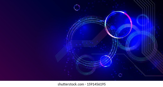 Dark retro futuristic art neon abstraction background cosmos new art 3d starry sky glowing galaxy