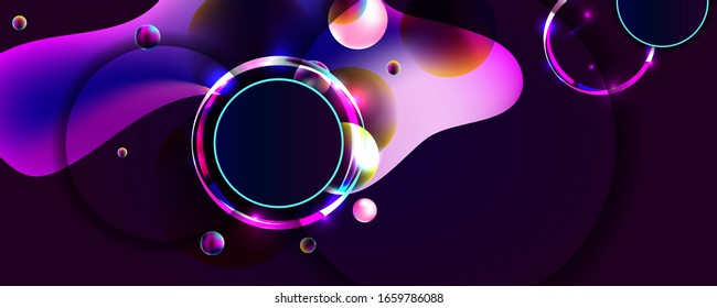 Dark retro futuristic art neon abstraction background cosmos