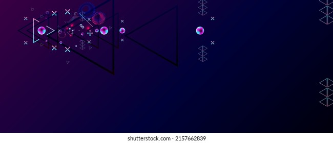 Dark retro futuristic art neon abstraction background cosmos new art 3d starry sky glowing galaxy and planets blue circles